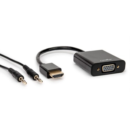 Rocstor Hdmi To Vga + 3.5Mm Audio Adapter, Hdm Y10A187-B1